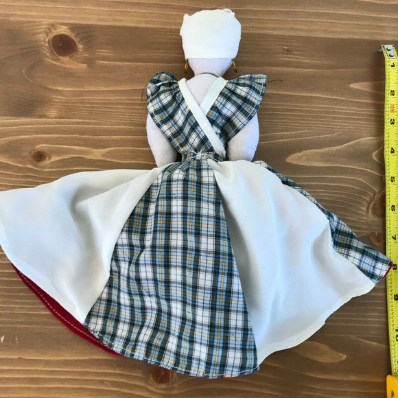 Topsy Turvy Cloth Doll with Earrings Handmade Colorful Reversible Flip Toy 12" - Picture 5 of 5